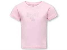 Kids ONLY t-shirt roseate spoonbill med similisten i sløjfe